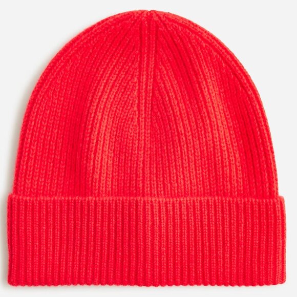 J. Crew Other - NWT $90 J Crew Cashmere Beanie in Festival Red